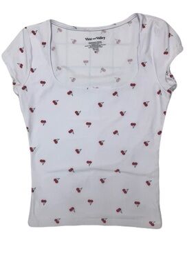 Vine and Valley White Cherry Scoop Neck Tank